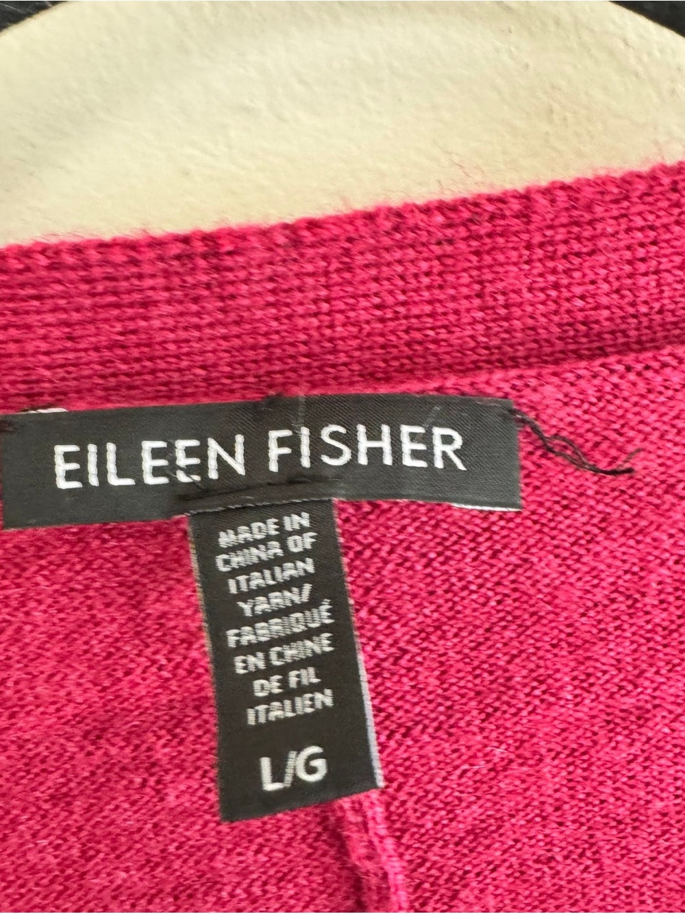 Eileen Fisher Tunic Raspberry Red Merino Wool V-Neck Sweater Dolman Sleeve - Picture 2 of 4